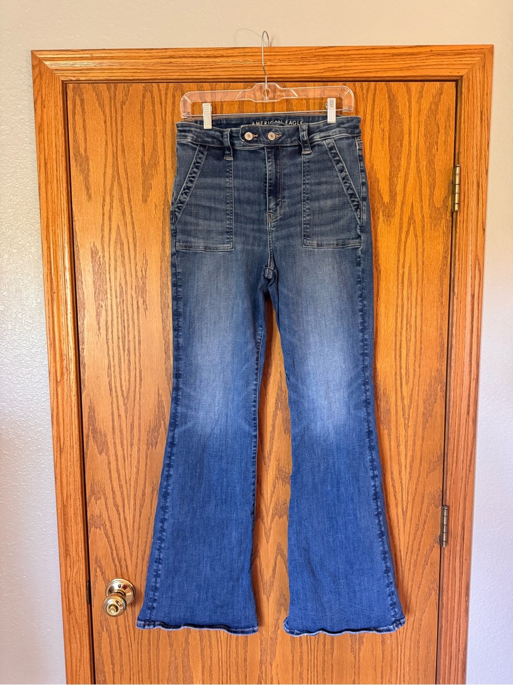American Eagle Outfitters Women’s Next Level Stretch High-Rise Flare Jeans